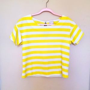 Anthropologie Postmark Ellie Striped Yellow Blouse